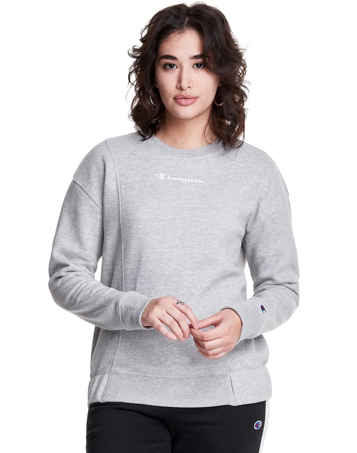 Champion Fleece Crew - Naisten Harmaat Collegepaita - Suomi 8537961-WQ